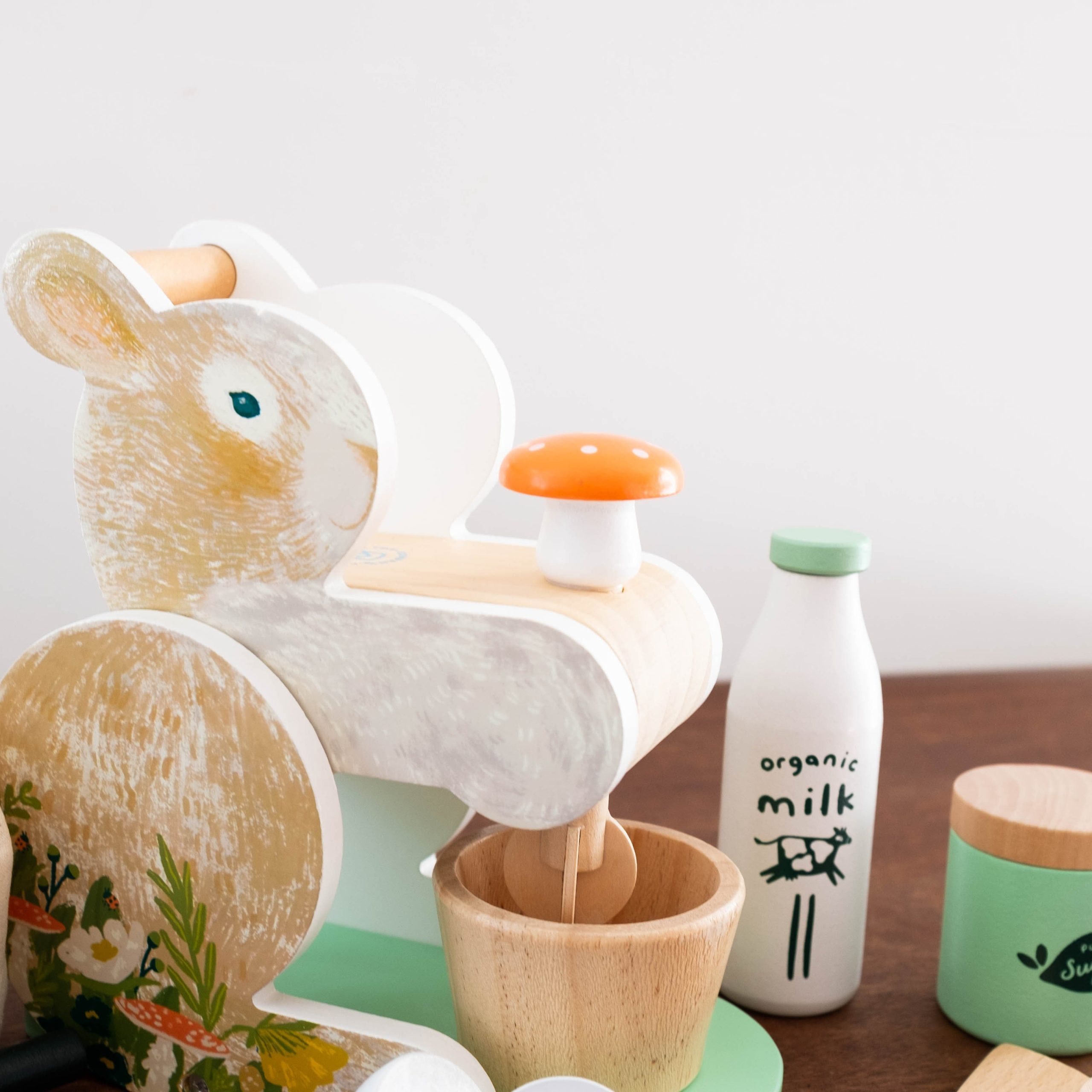 NEW Wooden Bunny Hop Mixer Toy